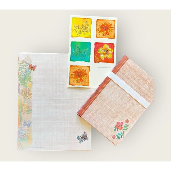VTG Stationary At A Glance Cameron McCloud Design Brown Floral 70’s - Picture 1 of 5